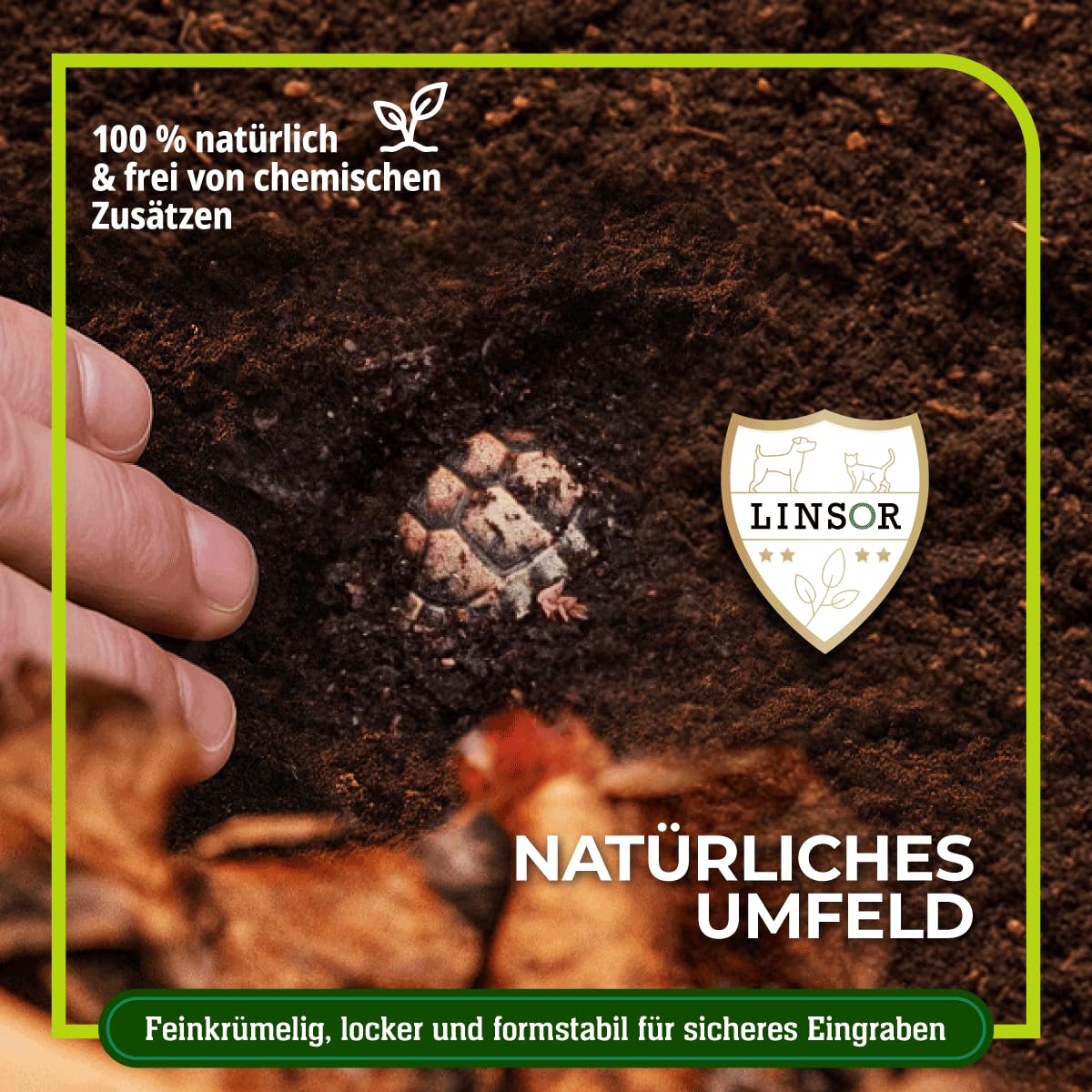 Substrat pour tortues 50 L – terre naturelle pour tortues sans engrais, à grain fin et creusable pour tortues terrestres comme terre avec structure naturelle