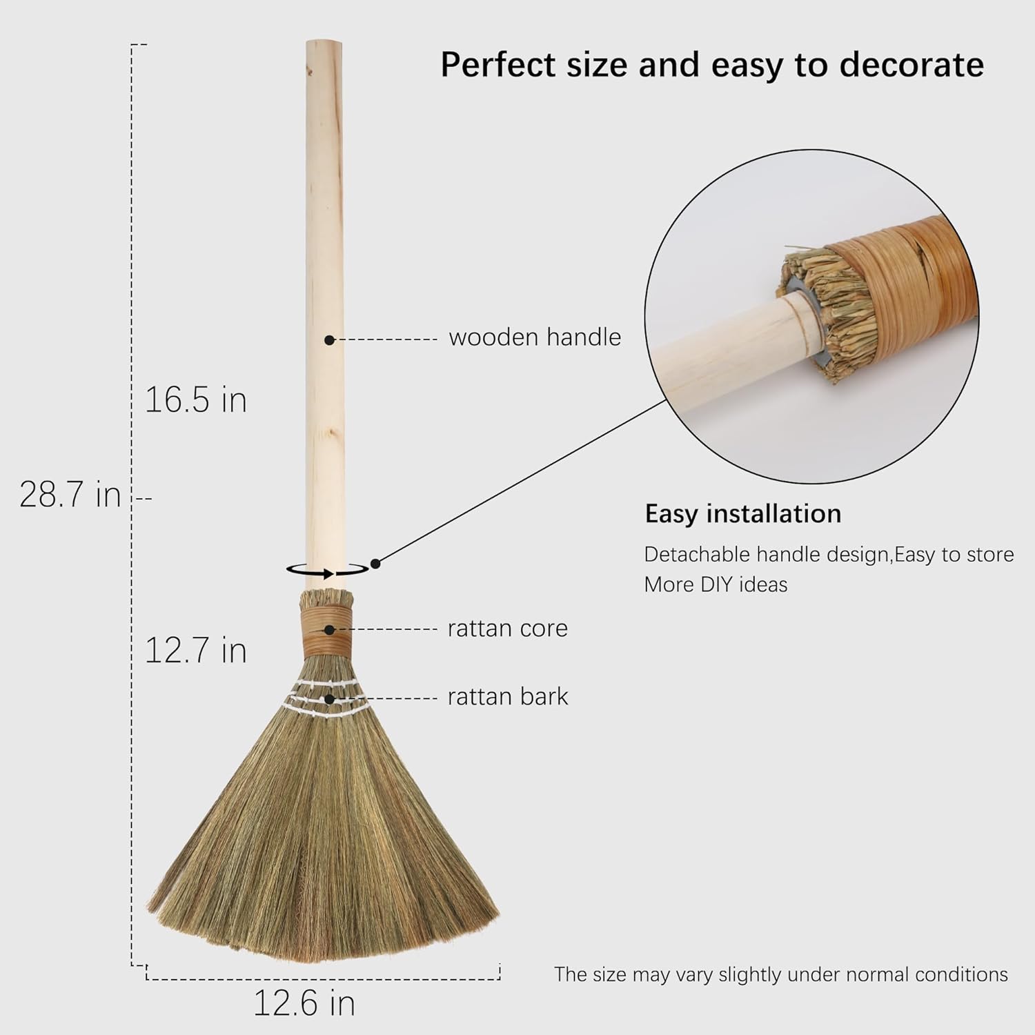 Wedding Broom for African American Jumping Ceremony, Decorative Jump Broom DIY Wedding Decor, Pearl Yarn Pearl Chain with Ribbons Artificial Pearl Roses
