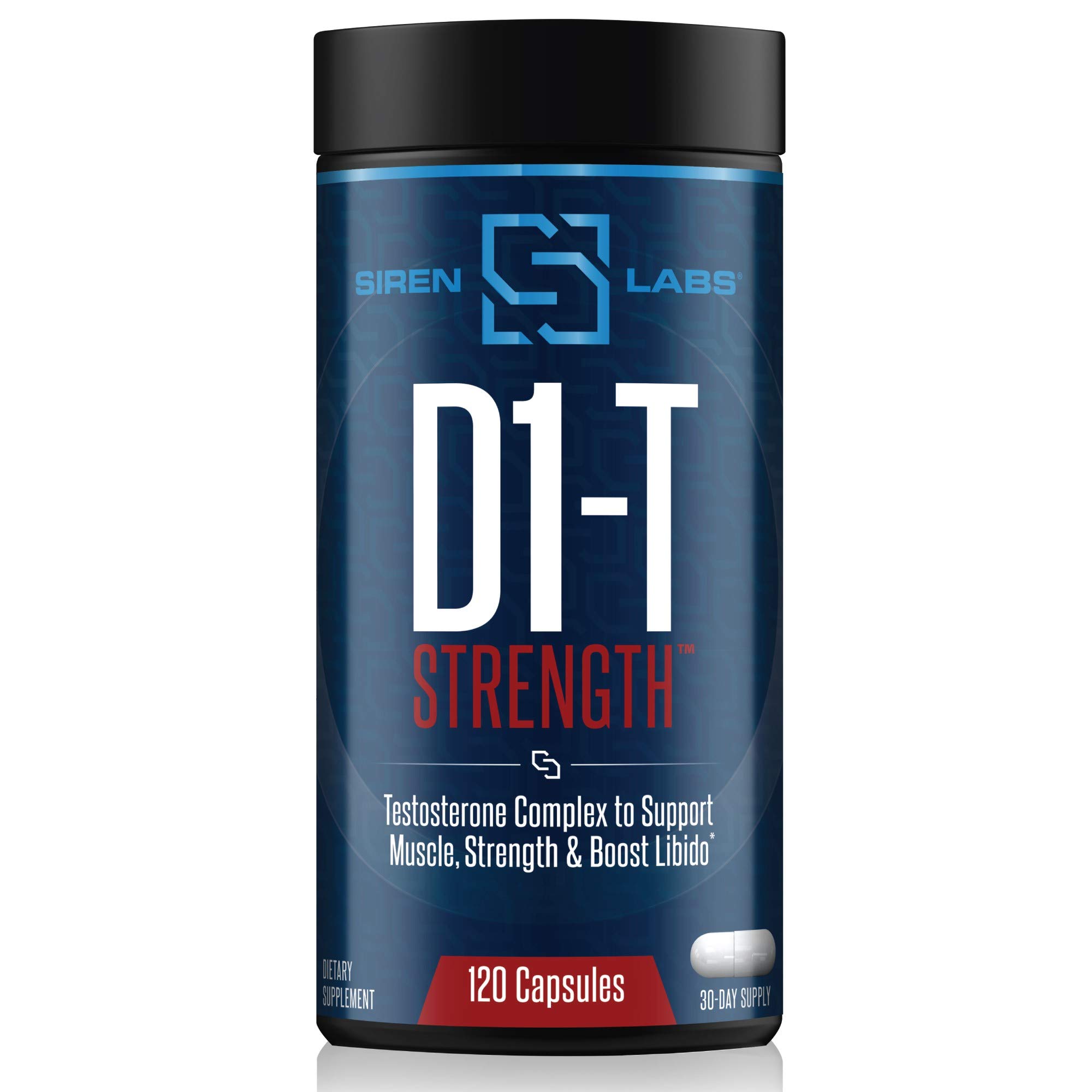 D1-T Strength Testosterone Booster for Men Mass Gainer with D-Aspartic Acid - Monster Muscle Mass-Building - Test Booster Suppression of Estrogen Anabolic Muscle Growth (120 Capsules)