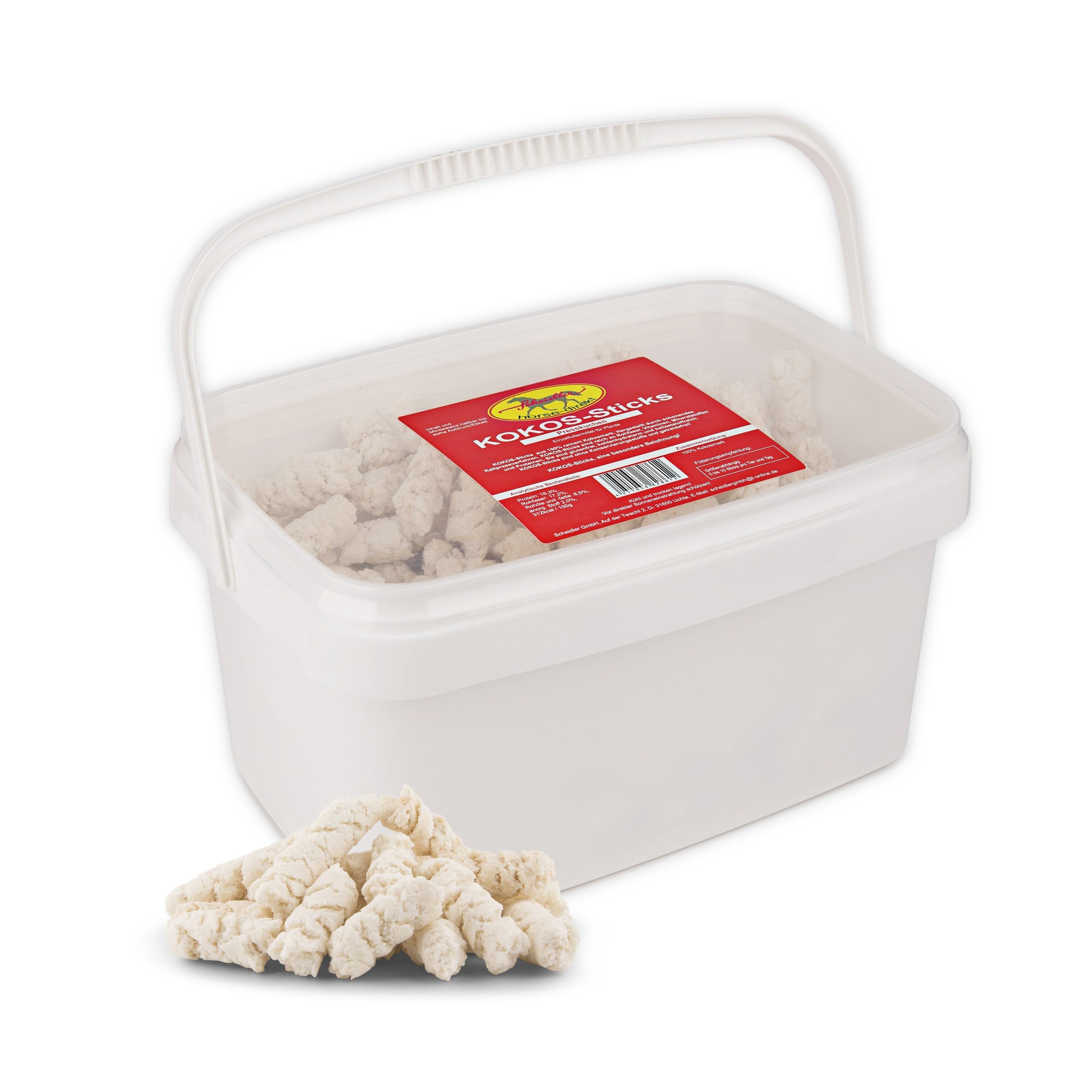 Scheidler horse-direkt KOKOS-Sticks, 23 kg Karton Kokos-Leckerchen, Zahnpflege Snack für Hunde & Pferde-Pellets aus 100% Kokosmark, getreidefrei, glutenfrei, rein natürlich ohne Zusatzstoffe
