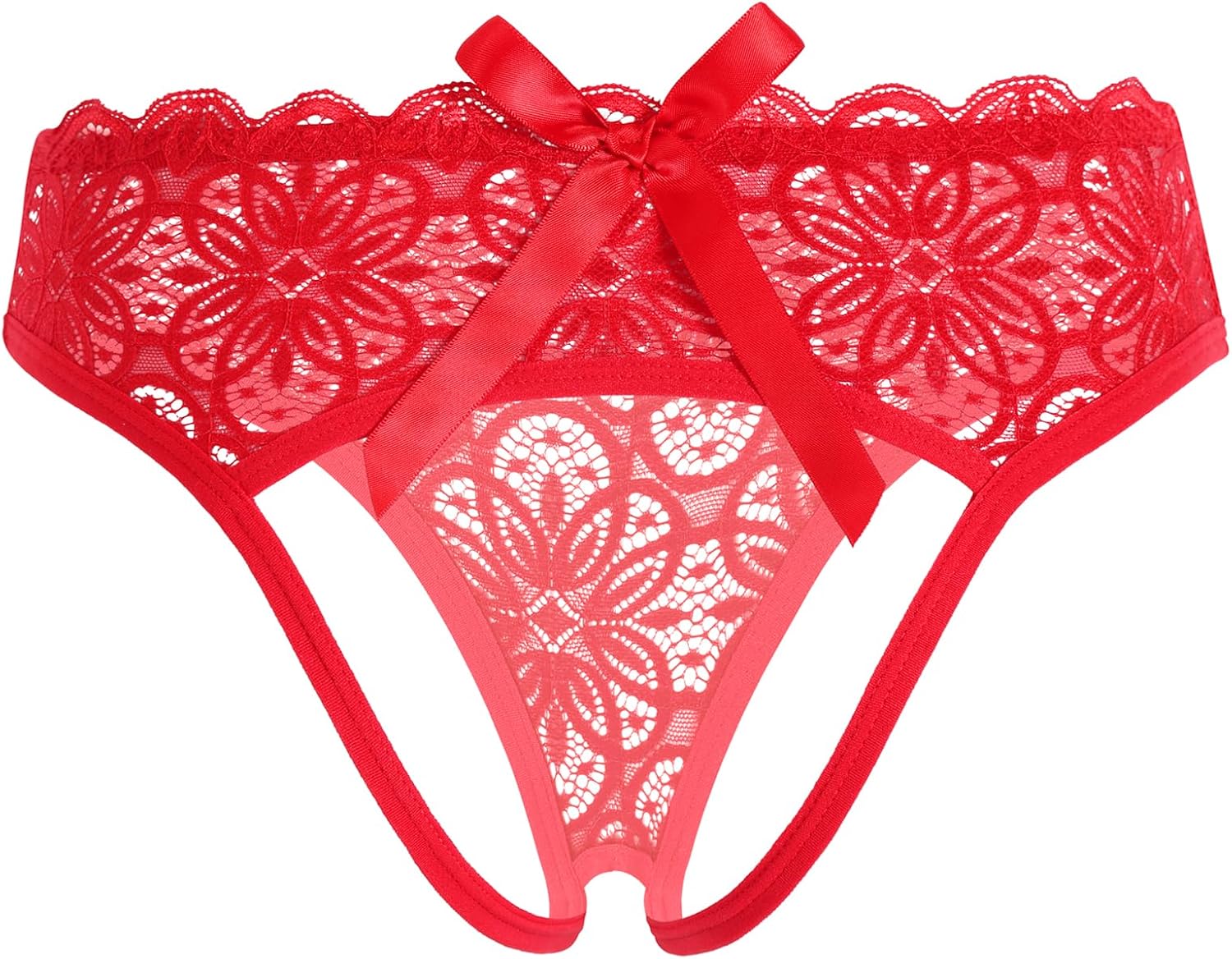 Avidlove Women Lace Panties Hollow Out Rear Bowknot Underwear Ruffle Cheeky Briefs 1-3 Pack - Image 6