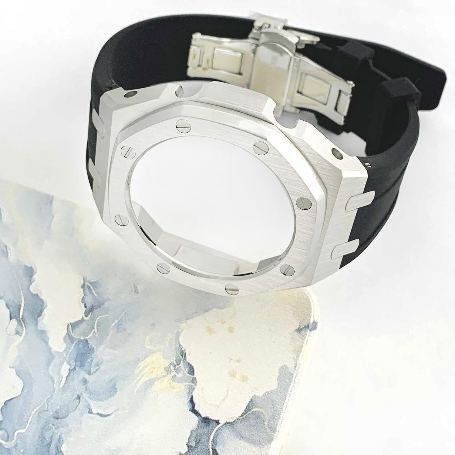 GA2100 Custom Watch Mod Case Band Parts,Stainless Steel Cover 316L Metal Bezel Silicone Watch Strap Kit Compatible With Casioak G shock Ga-2100 Ga-2110 GAB-2100