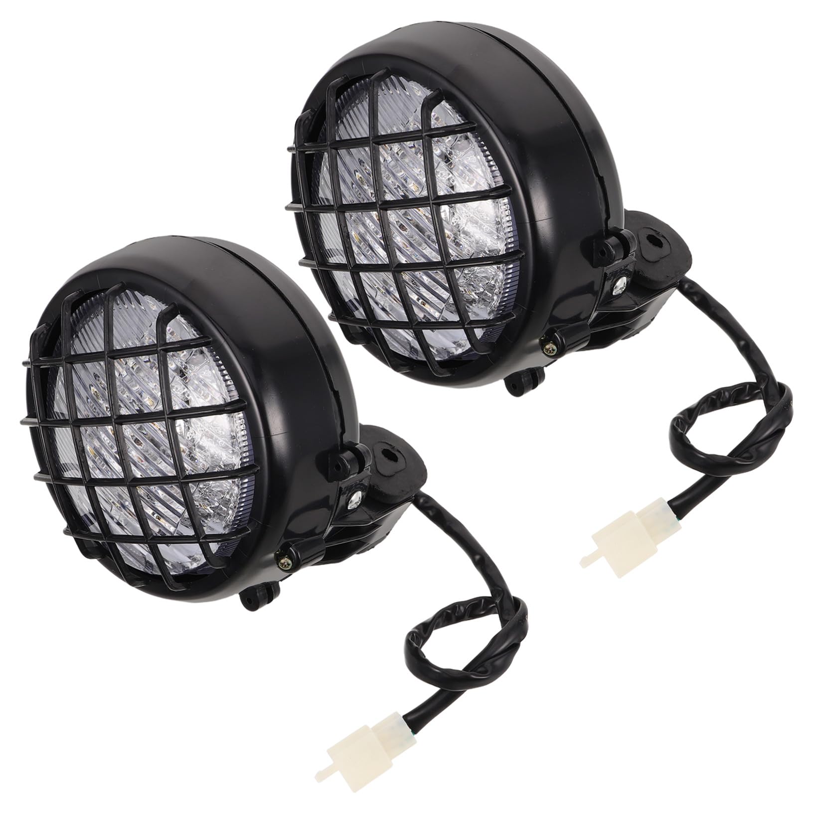 Protection de phare moto Amosfun | Grille noire robuste contre les débris - 8