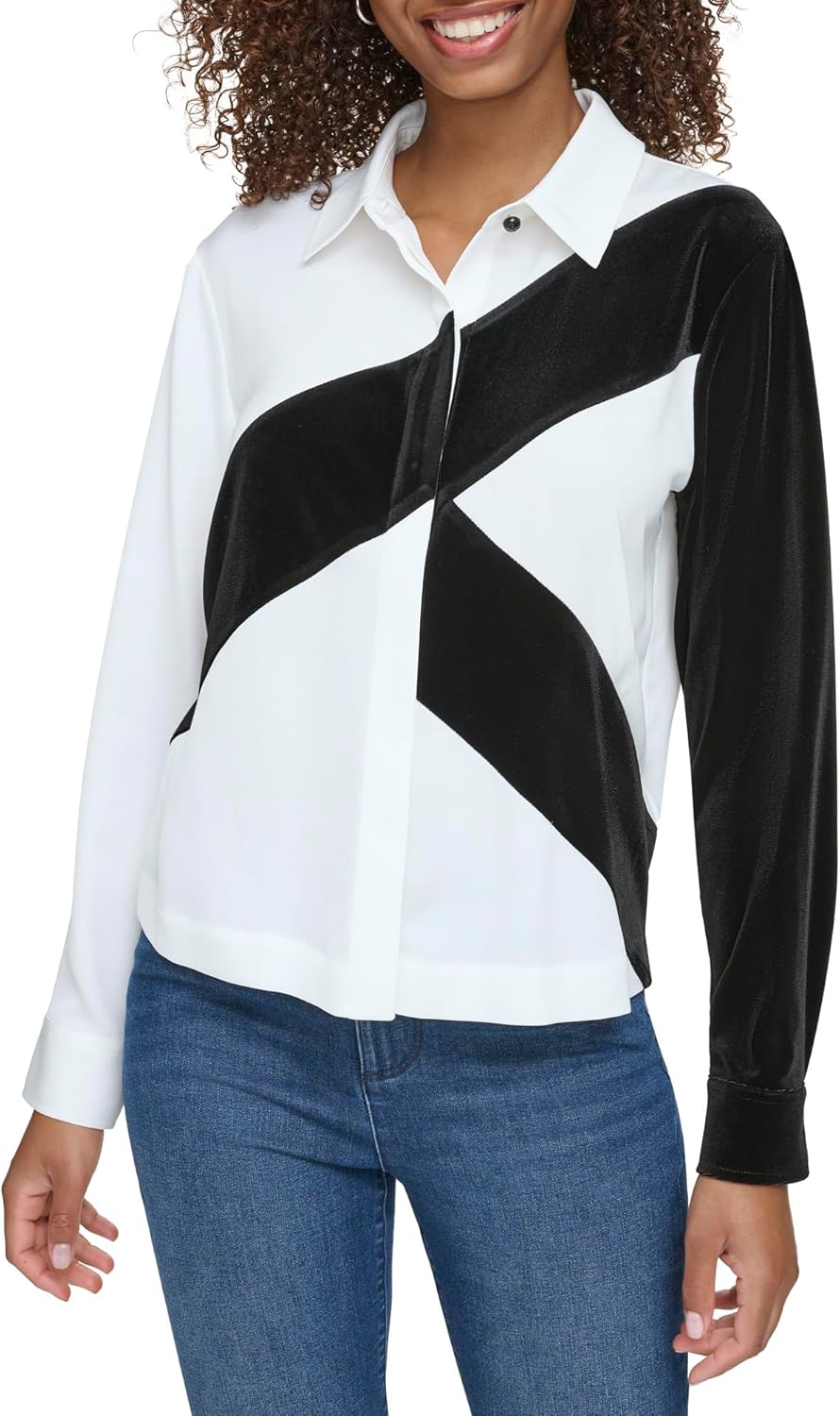 KARL LAGERFELD Paris Women's Sportswear TOP,White/Black,Small
