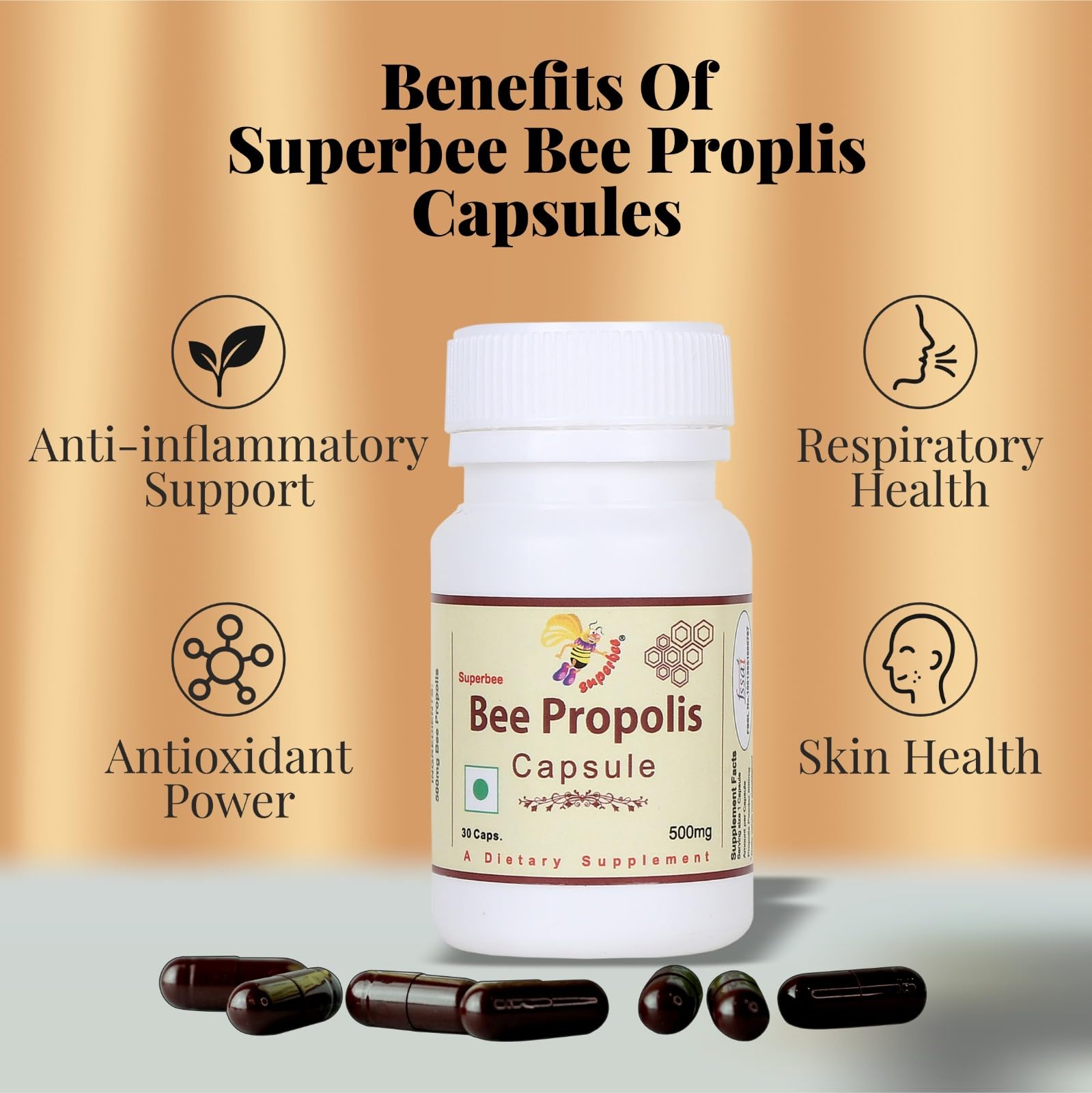 Superbee Bee Pollen Capsules 30 Pcs | Natural Superfood Supplement for Energy, Immunity, Stamina, Digestion & Overall Wellness — Amazon image 2