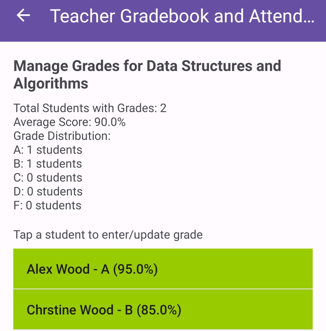 Grading Book and Attendance Sheet — view 3
