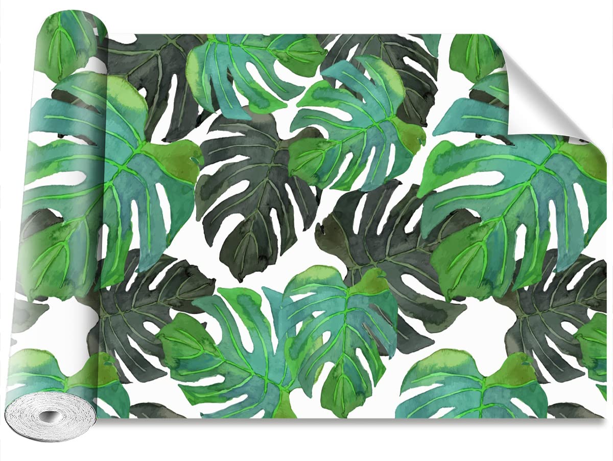 Papier peint auto-adhésif 104x70cm avec motifs de feuilles monstres pour décoration murale maison