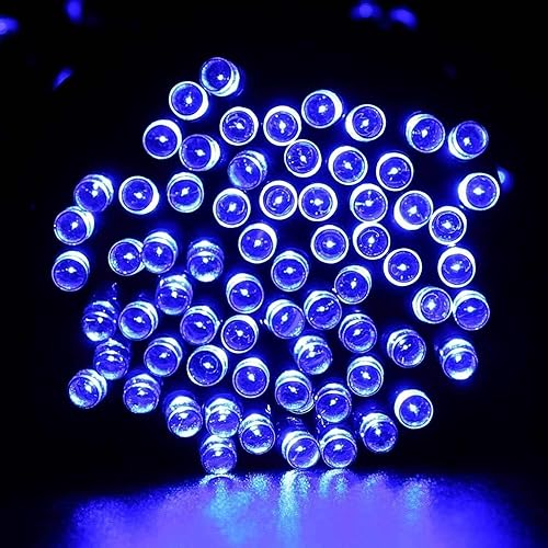 Miniatura 6 de Joomer Guirnalda de luces solares de Navidad, 39 pies, 100 LED, 8 modos de iluminación, luces de hadas impermeables al aire libre para decoración de