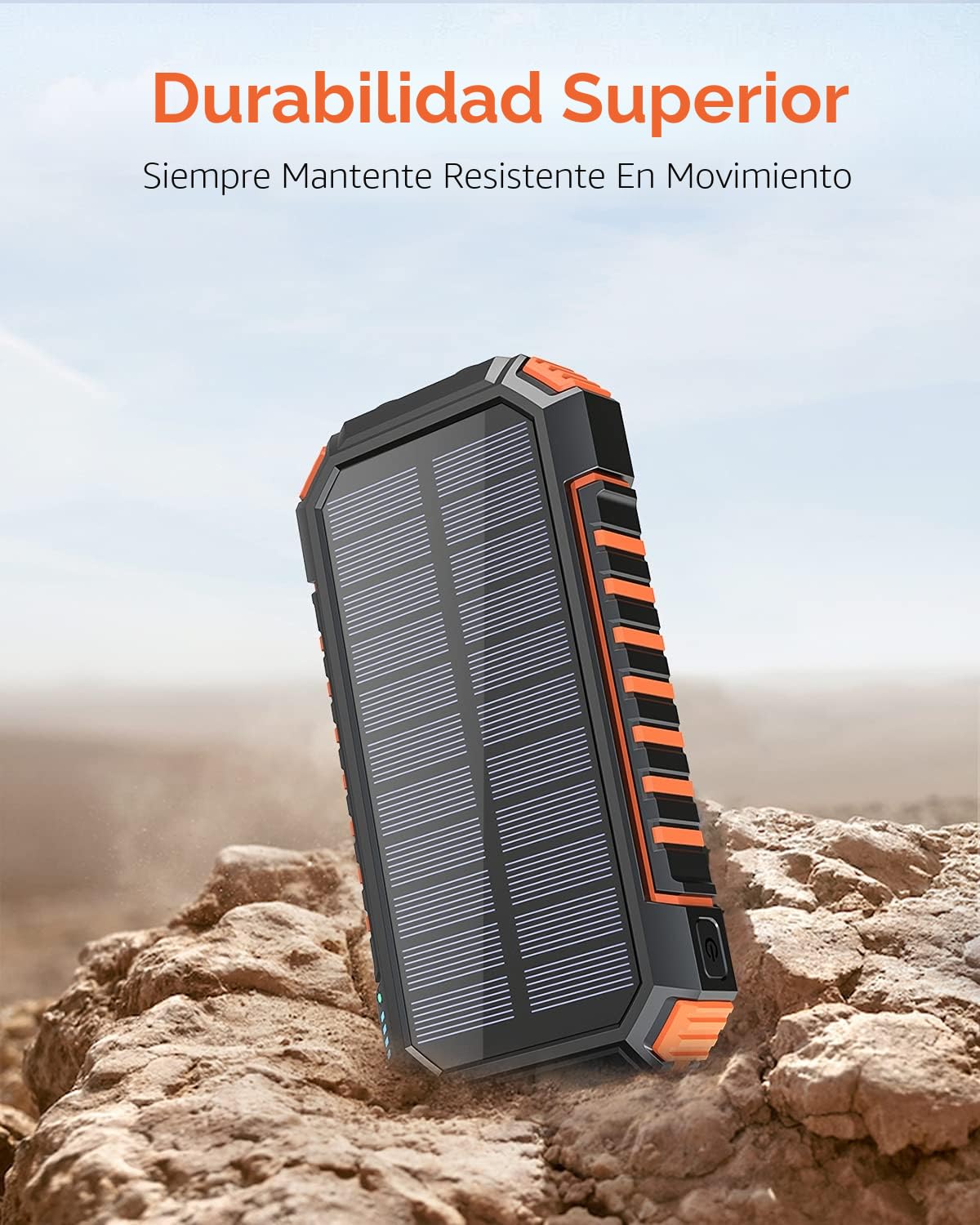 Hiluckey Cargador Solar 20000mAh Batería Externa Inalámbrica Power Bank USB C Carga Rápida Cargador Portátil Movil con 4 Salidas para Teléfono Tabletas