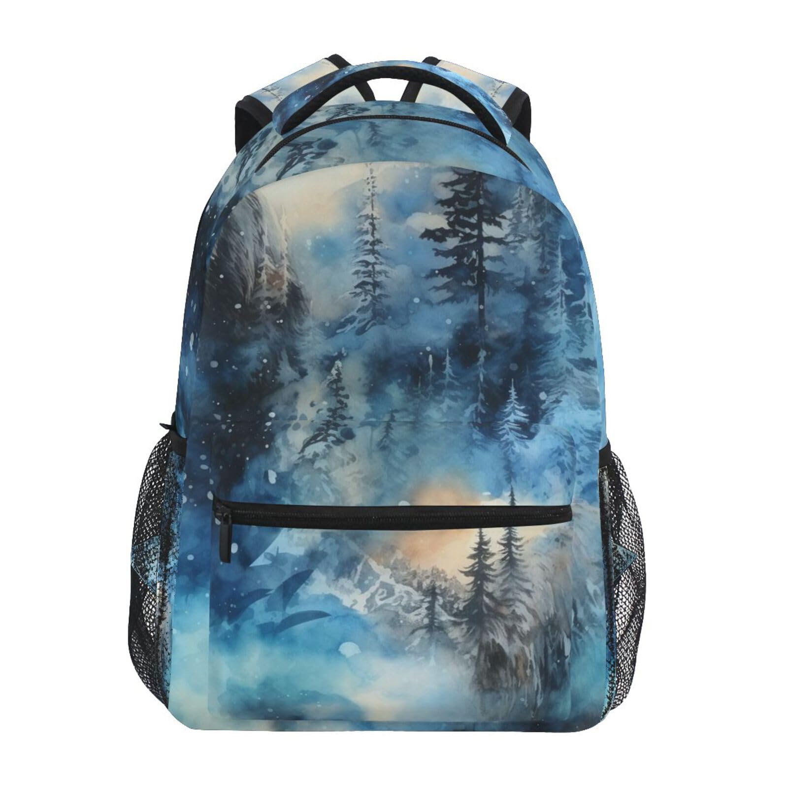 Sac à dos école arbres bleus avec compartiment ordinateur pour ados - 8