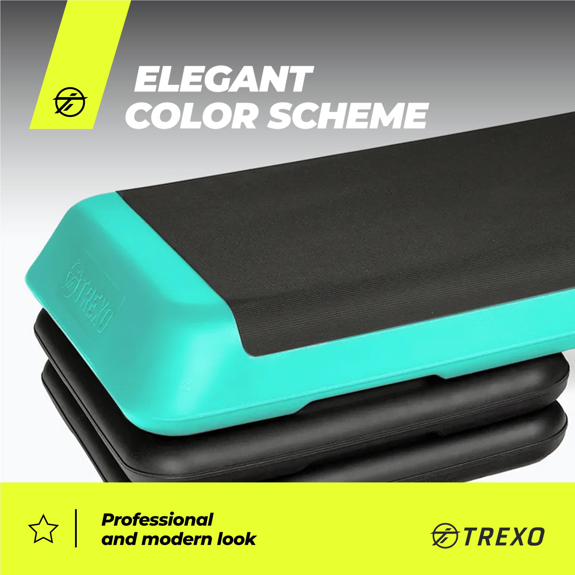 TREXO Step Aerobic Cardio Fitness Altezza Regolabile 10-15-20 cm 109 x 41 cm 250 kg
