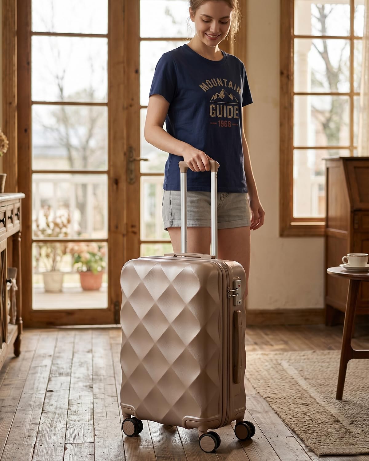 Sea choice Valigia Trolley Piccola ABS Bagaglio a Mano con Borsa da Toilette e Borsa da Viaggio Valigie con Lucchetto TSA Ruote a 360°