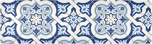 Azulejos portugueses marroquíes azules resistentes al calor, salvamanteles largos para ollas y sartenes calientes, impermeable, antideslizante,