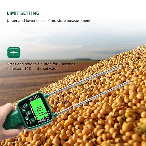 Miniatura 5 de Probador de humedad del heno de Digitaces, metro retroiluminado de la humedad del heno para