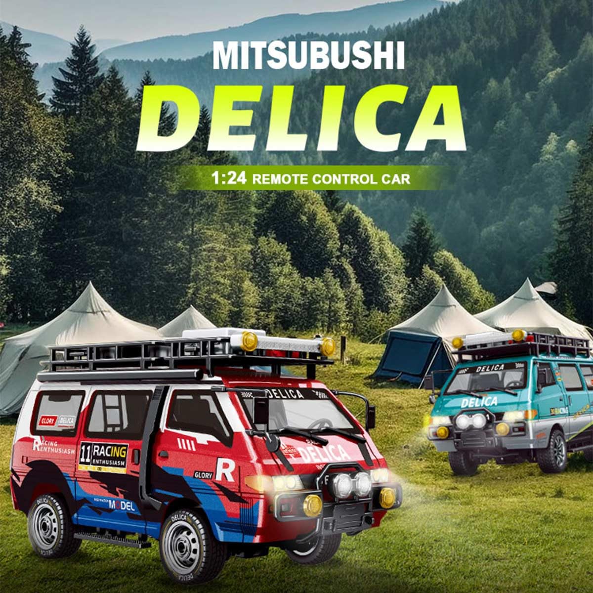 Zdalnie sterowany samochód, 1/24 2,4 GHz 4WD Offroad, w pełni proporcjonalny model ciężarówki RC, samochód dostawczy, ciężarówka, prezent dla dorosłych