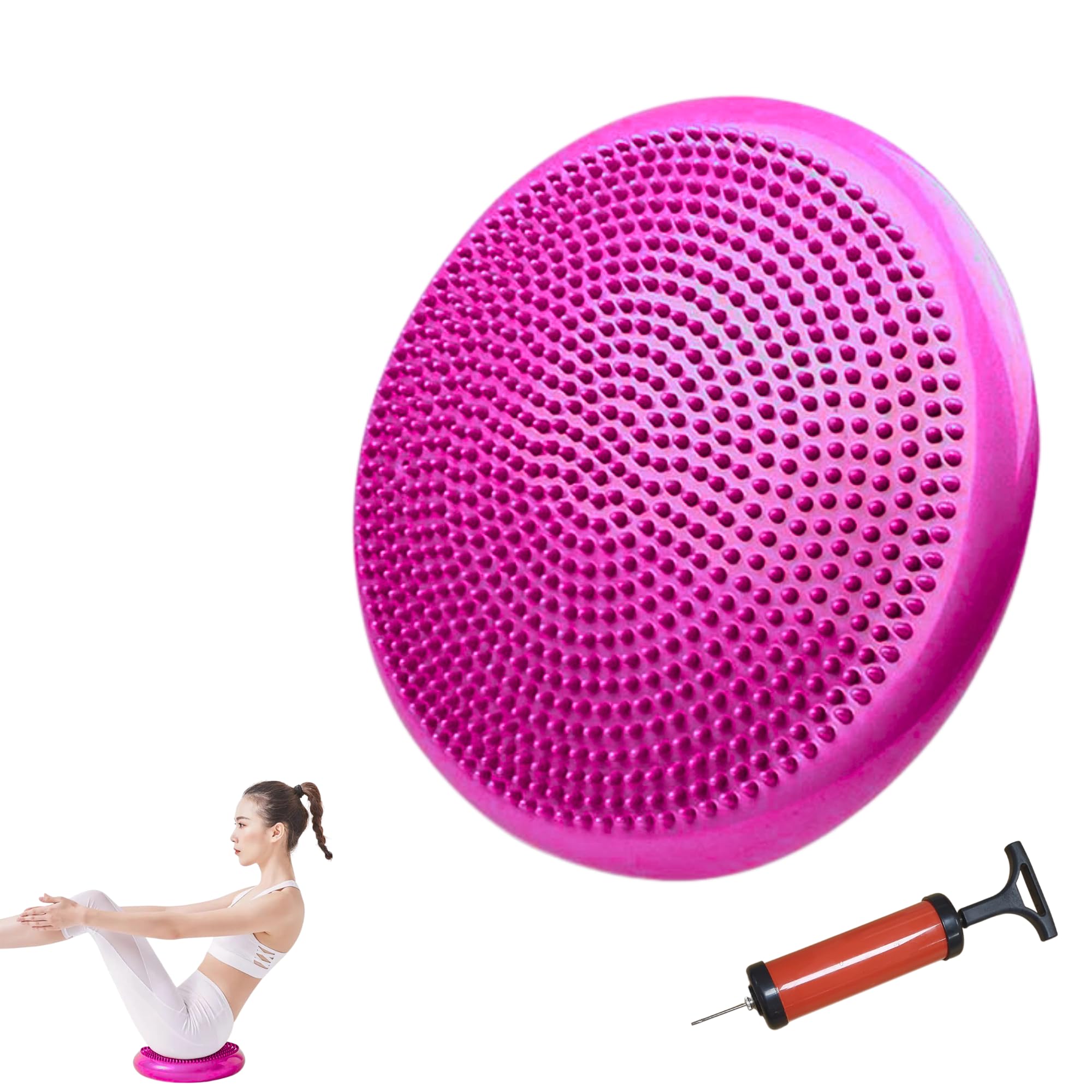 Coussin D'équilibre Yoga Pilates - Avec Pompe - Double Face Massage - Améliore Flexibilité Et Stabilité