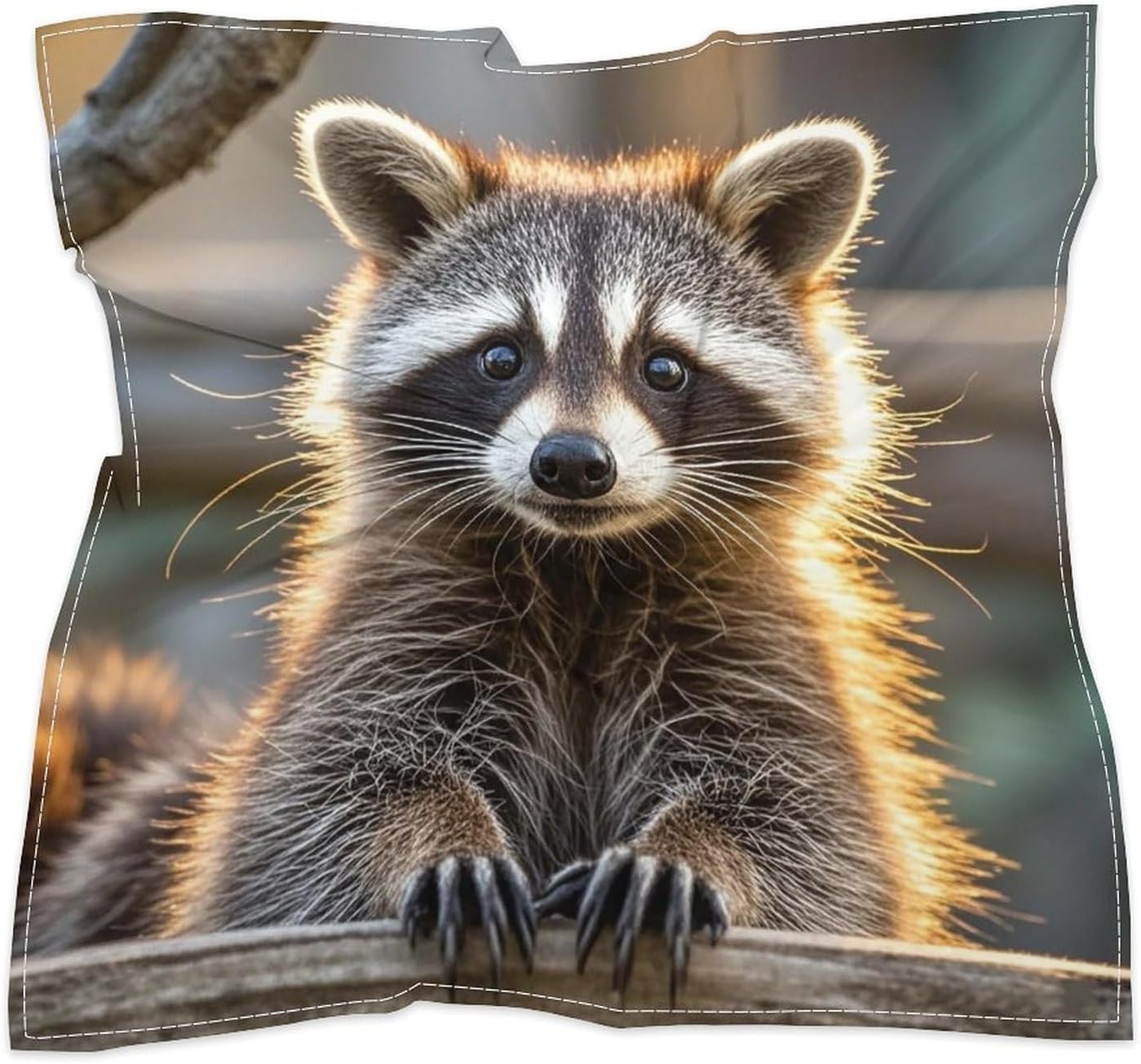 Cute Raccoon Multi-purpose Bandana Print Square Scarf