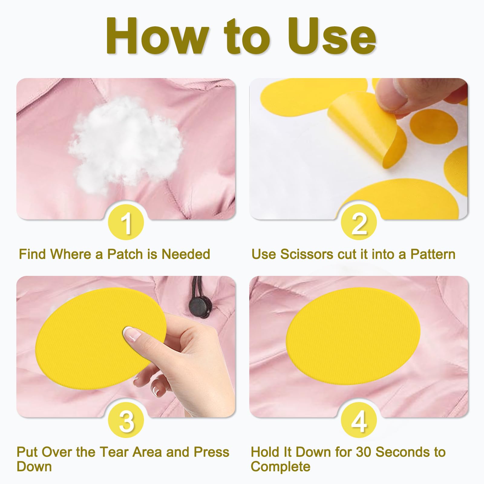 Toppe Autoadesive Per Piumino Skystuff - 45 Pezzi In Nylon, Forme E Dimensioni Diverse, Nere, Per Riparazione - Foto 4