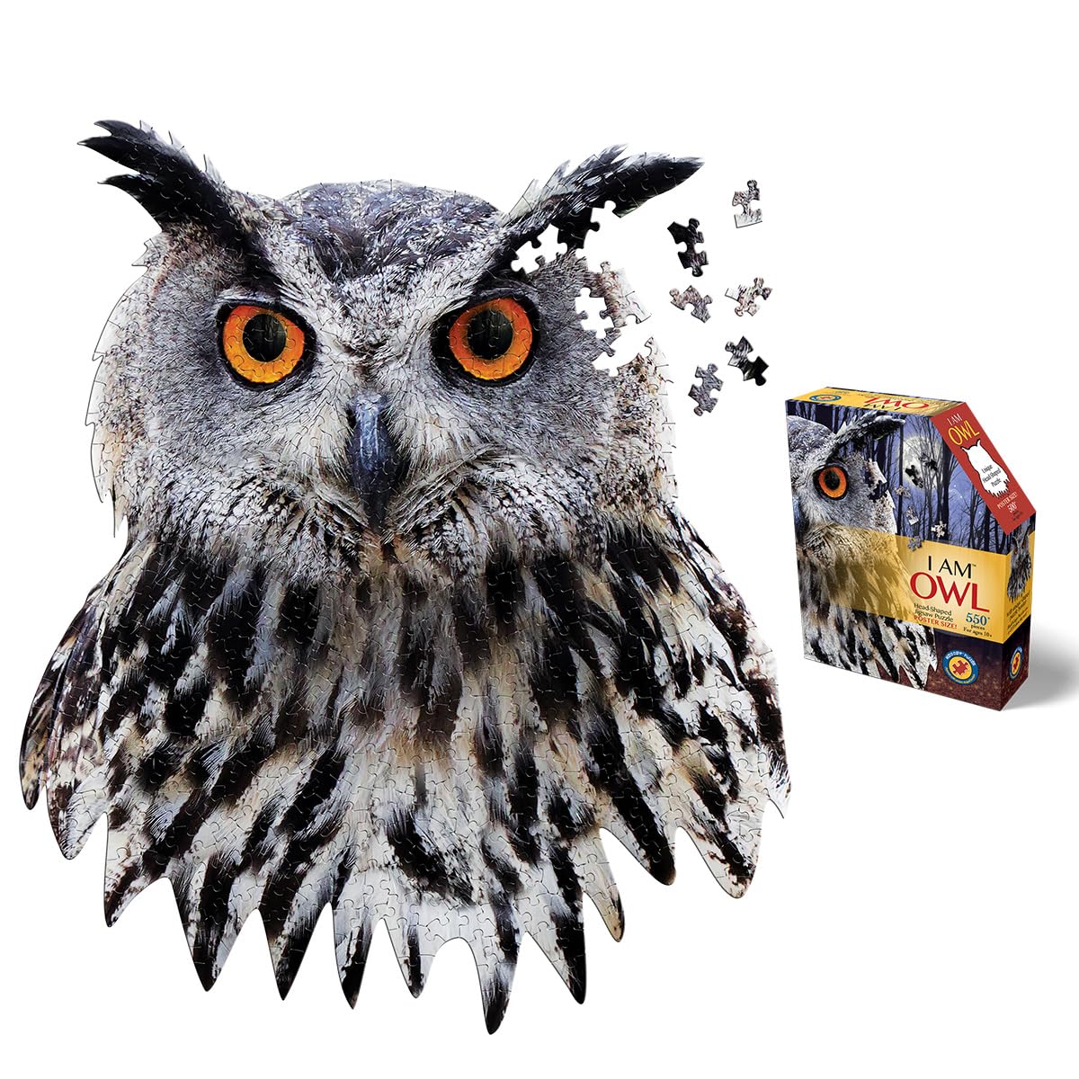 MADD 3013-IAMOwl CAPP 883013 Puzzle en Forme de Chouette, Contour de 550 pièces, pour Enfants et Adultes, Multicolore
