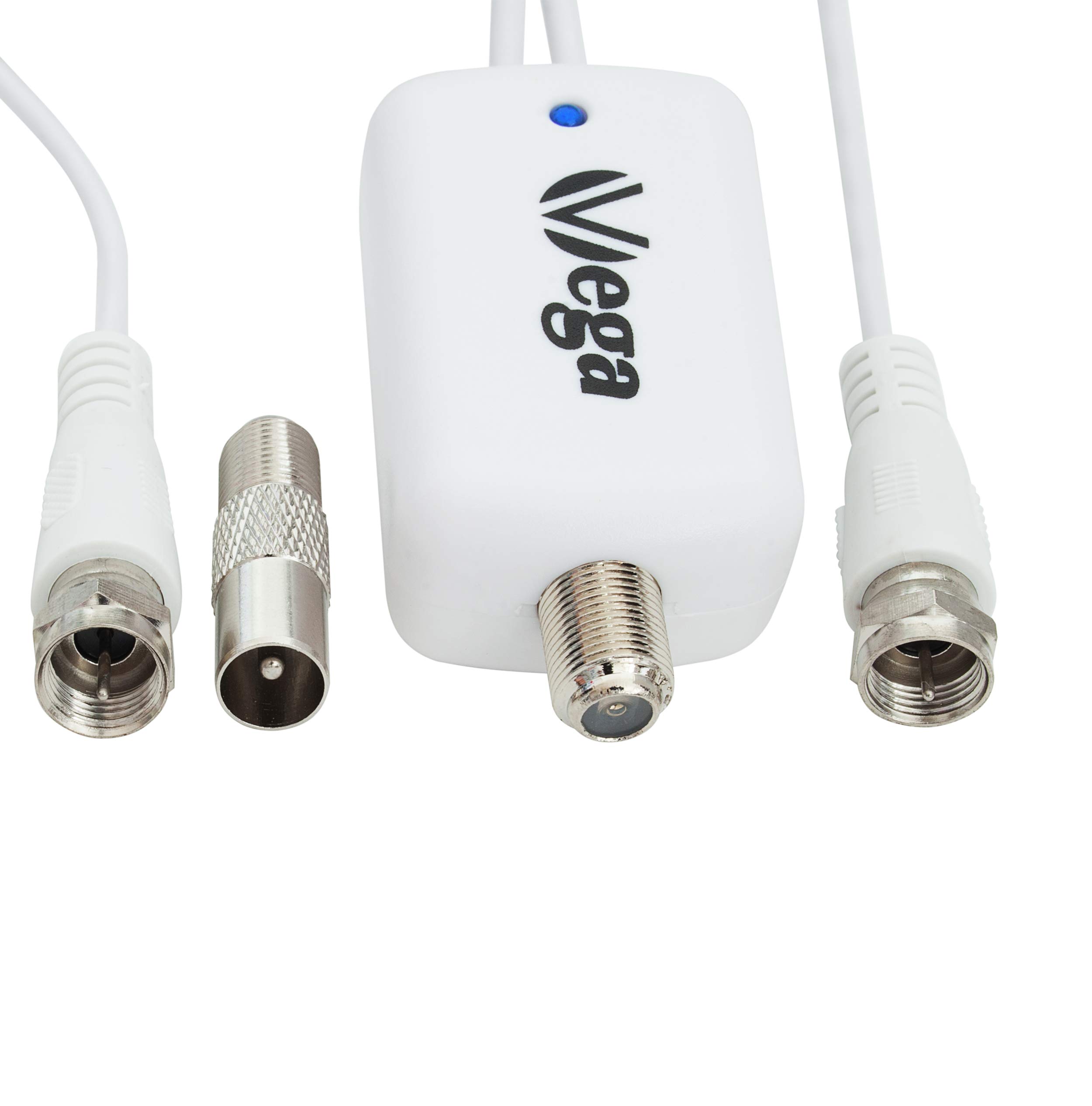 VSG® DVB-T2 HD antena i aktywny wzmacniacz 30DBi / 30DBi Power-Plus / AVK20-Smart / aluminiowa antena prętowa / DVB-T2 i DVBT2-HD / podstawa magnetyczna i kabel 3 m / do wszystkich urządzeń DVB-T2 / biały