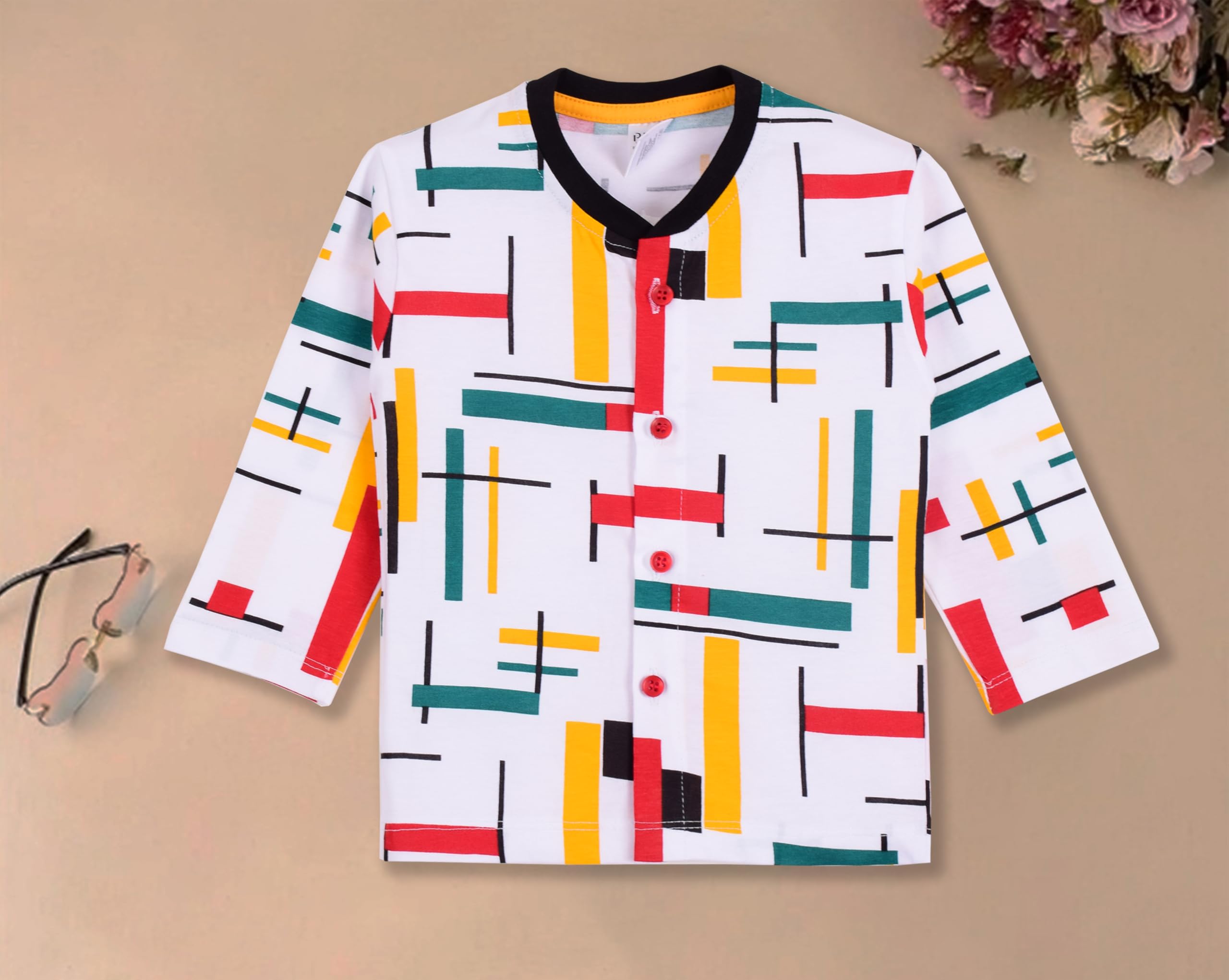 3BROS Kid's Pure Cotton Printed Full Sleeves Night Suit/Dress for Boys/Girls Full Pajama & Top Sleep Suit Combo Set | Multicolor 2| 12-18 Months - Image 3 thumbnail