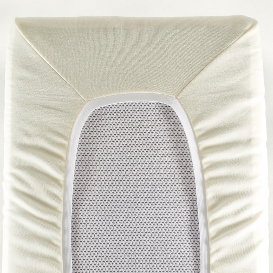 DK Fitted Sheet Bedside Crib (83x50) - Fits Chicco Next2Me & LullaGo (Cream)