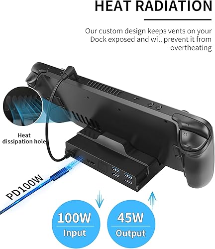Miniatura 3 de Base de cubierta de vapor estación de acoplamiento portátil 6 en 1 con carga de velocidad completa HDMI 20 4K a 30Hz USB 30 base de soporte de