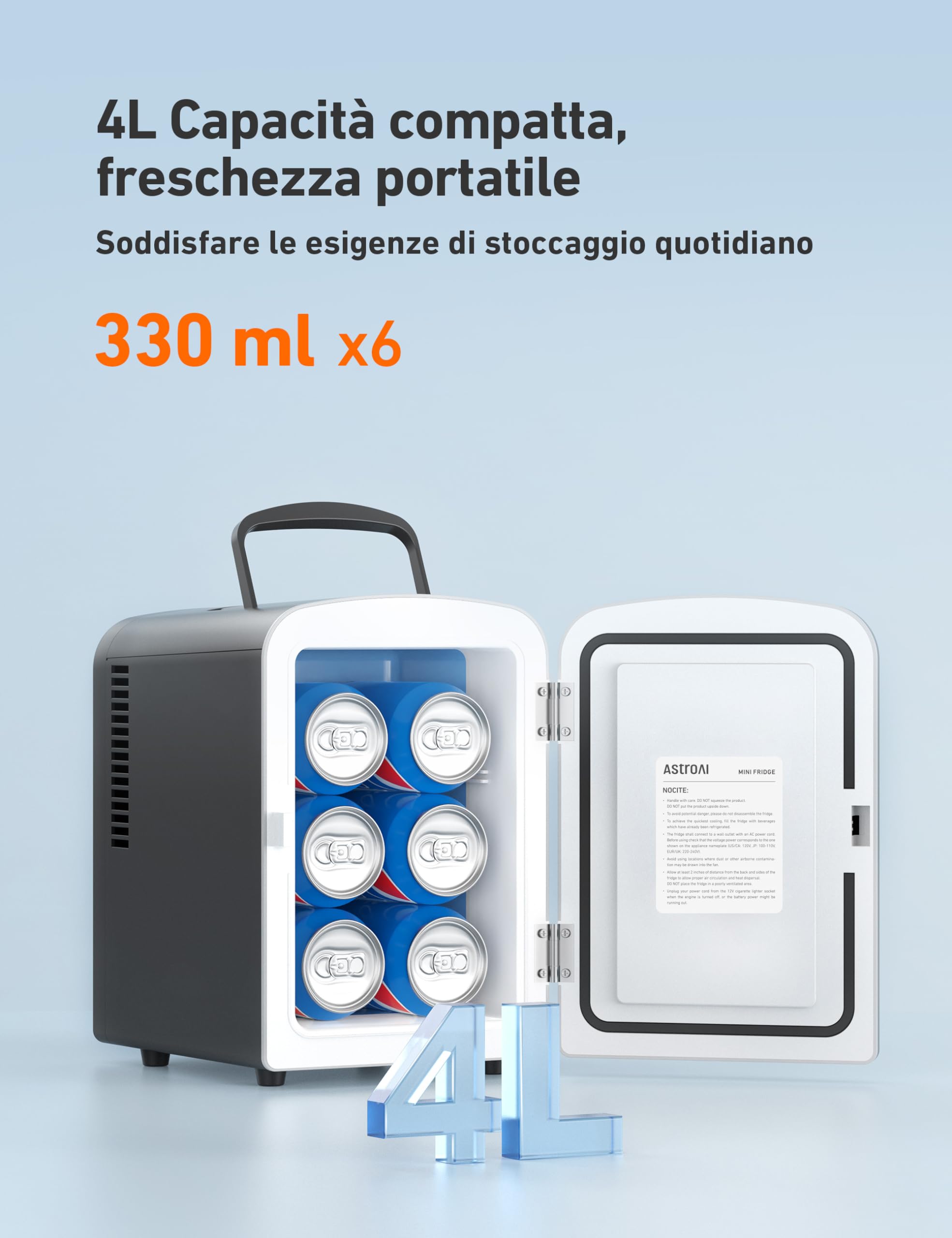 Friglietta Portatile AstroAI 4L AC/DC - Dettaglio