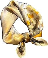 PLIPON 100% Mulberry Silk Square Scarf 21x21 Neckerchief for Women - Printed Patterns, Versatile Gift-Ready Accessory