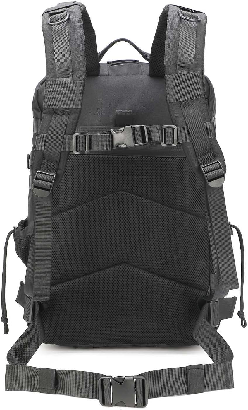 Tactical Gun Backpack for Men, 45L Military Backpack with Holster of Handguns, Bug Out Bag Army Molle Daypack 3-Day Pack W.Side Pocket for Gym Camping Hiking Trekking(Black) - Image 7