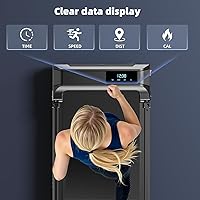 Vista 5 de Caminadora plegable para el hogar - Cintas de correr plegables con barra de mango portátil compactas plegables para interiores, almohadillas