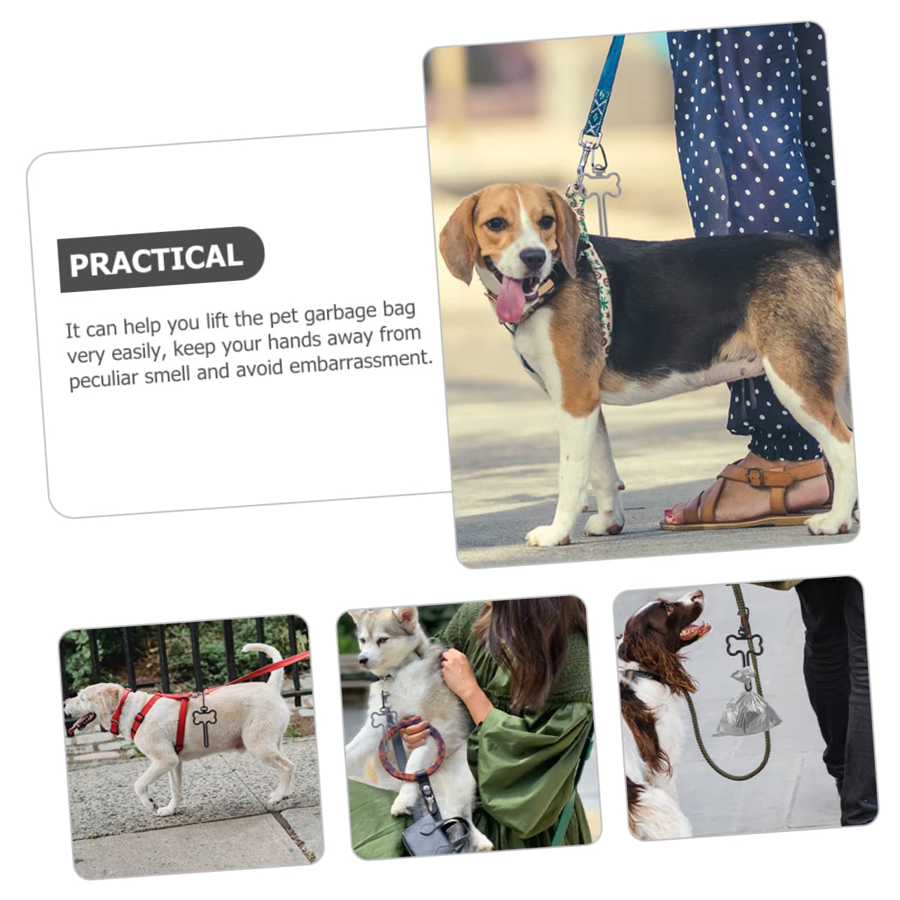 Toddmomy 40 Piezas Clip para bolsa caca rugerizado Accesorio para recoger excrementos dispensador bolsas basura para perros pinzas para bolsas basura para perros Correa