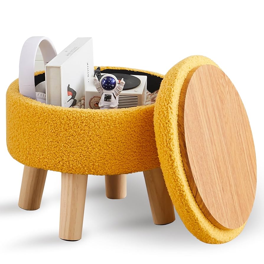 Amazon.com: Wimarsbon Storage Ottoman, Modern Round Footrest