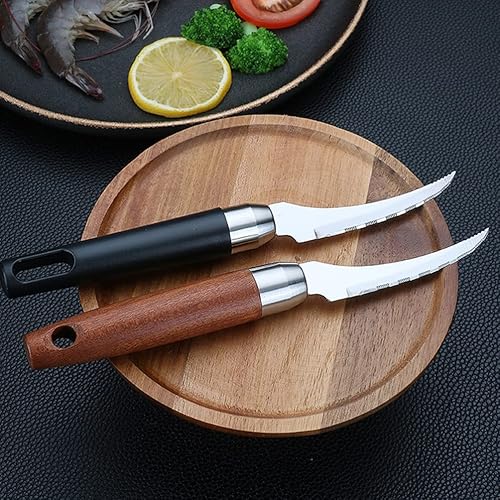 Miniatura 7 de Luxshiny Galletas de cangrejo de acero inoxidable limpiador de líneas de camarón extirpador de ostras removedor de huesos de pescado herramienta