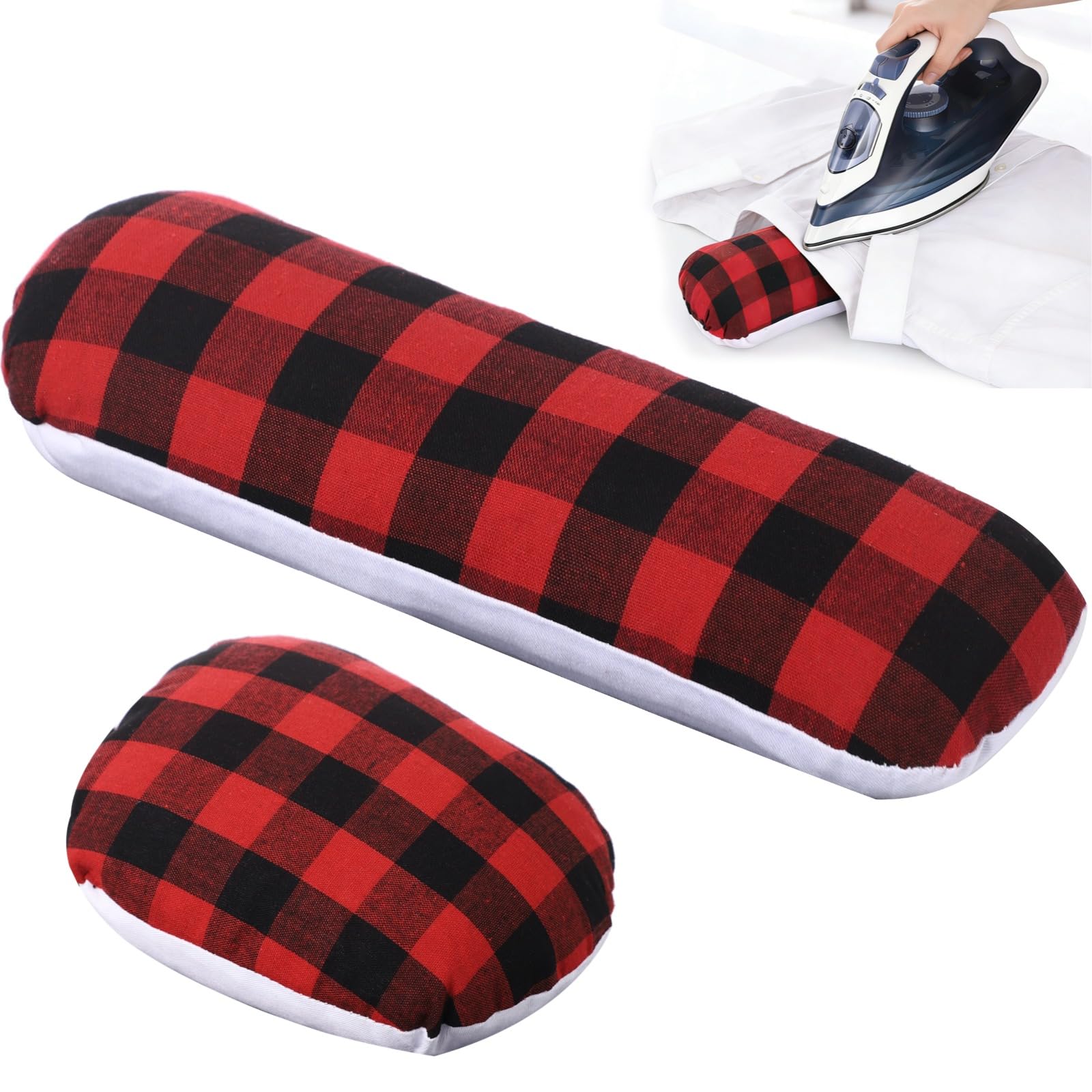 BATTIPAW 2Pcs Tailor's Ham,Tailors Ham and Seam Roll Set,Ironing Ham Sewing for Pressing, Clothes Ironing Pad Tool and Sewing Helper, Heat-Safe for Collars Sleeves Darts