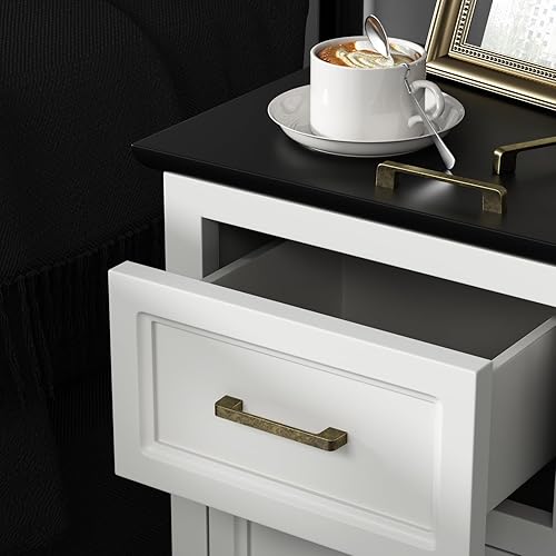 Miniatura 3 de Rergy Paquete de 10 tiradores de gabinete de latón antiguo, manijas de gabinete de cocina de latón, manijas de cajón de 6-14 pulgadas entre agujeros