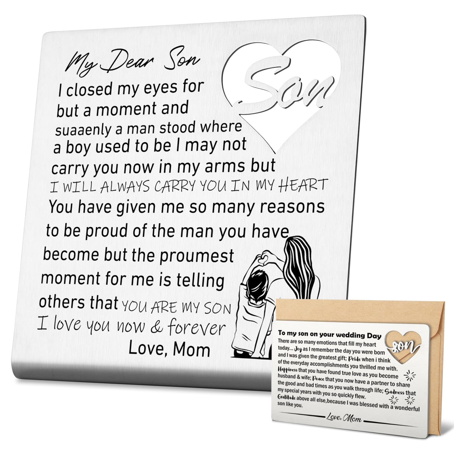 Xiahuyu Son Wedding Gifts From Mom Engraved Wallet Insert Card For - View #11