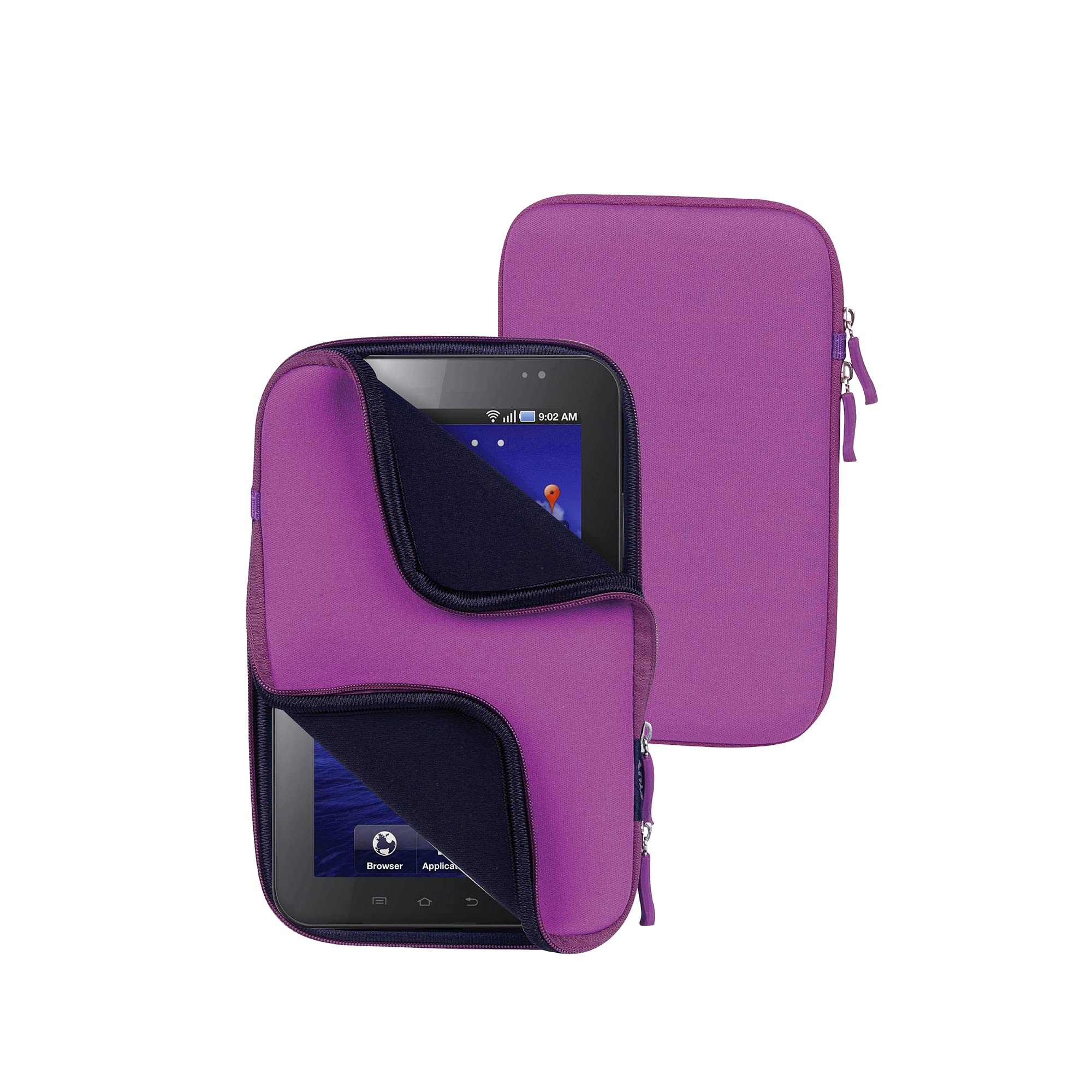 T'nB 7" Slim Sleeve: Copertina tablet in neoprene per tablet da 7" - Doppia apertura con zip - Viola