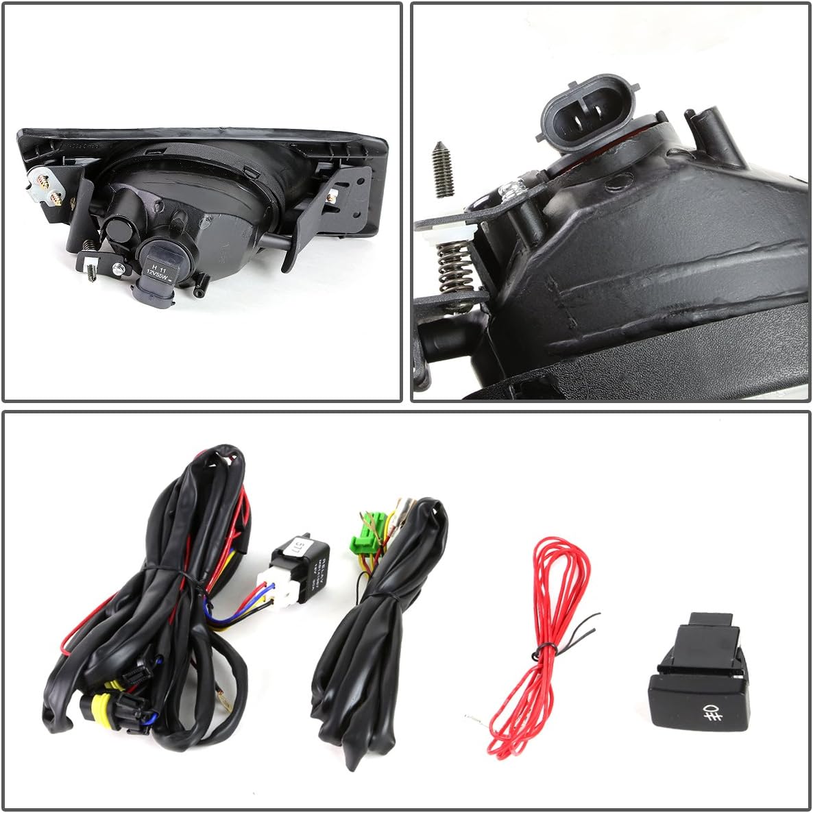 Auto Dynasty Fog Lights Assembly Compatible with 2006-2007 Honda Accord 2-Door Coupe Front Bumper Driving Fog Lamps w/Switch, Driver and Passenger Side, Amber Lens