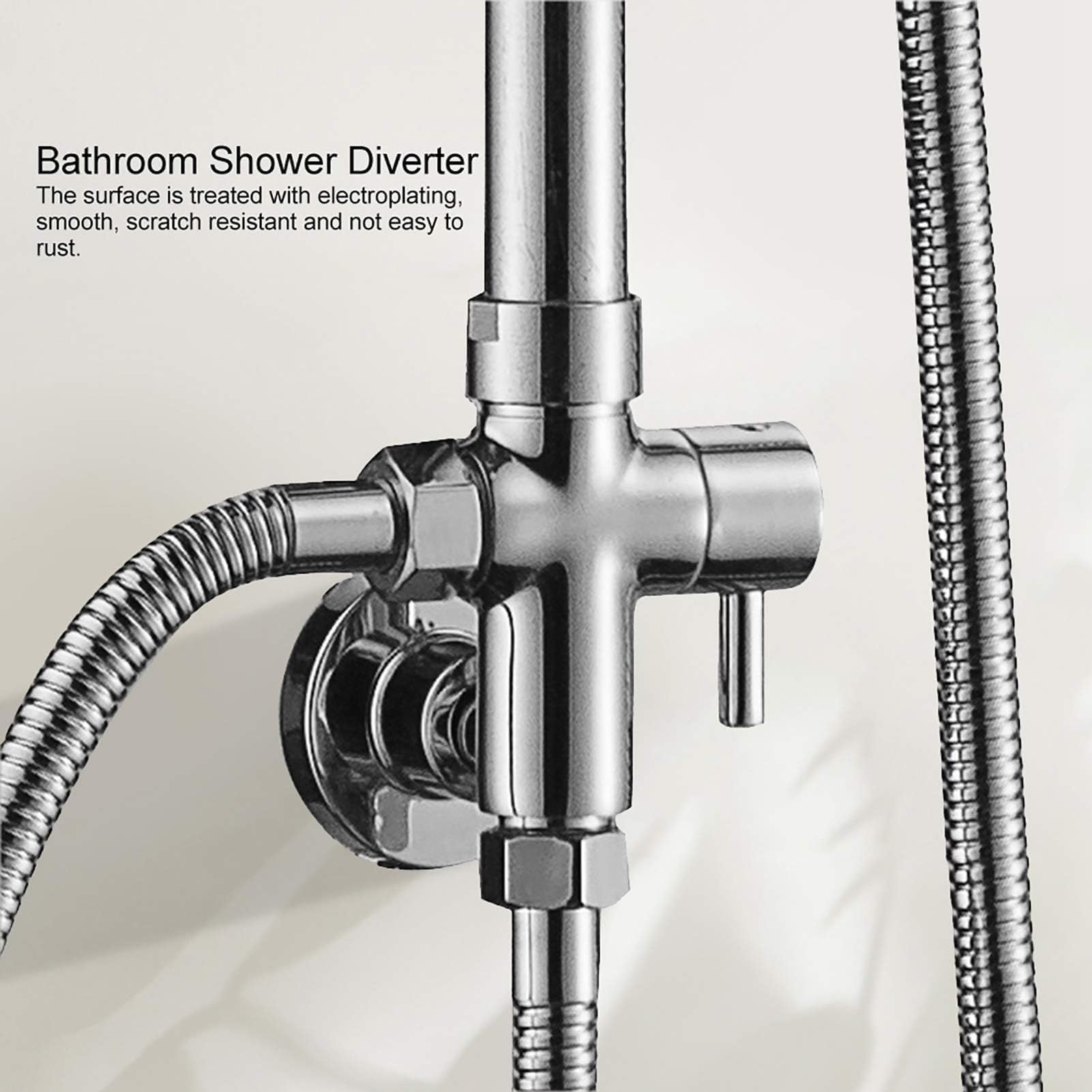 Shower Diverter, G1/2 Shower Valve Copper Shower Hose Attachment with Base Accessories for Hand Held Shower Replacement Part - Image 3