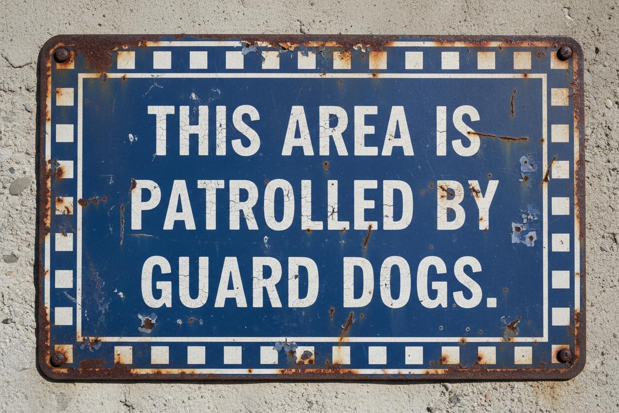 Wall Decor This Area Is Patrolled Security Sign Metal Sign 8 X 12 Inches Clear Signage For S, Fences Vintage Signs Aluminum Plates Printed