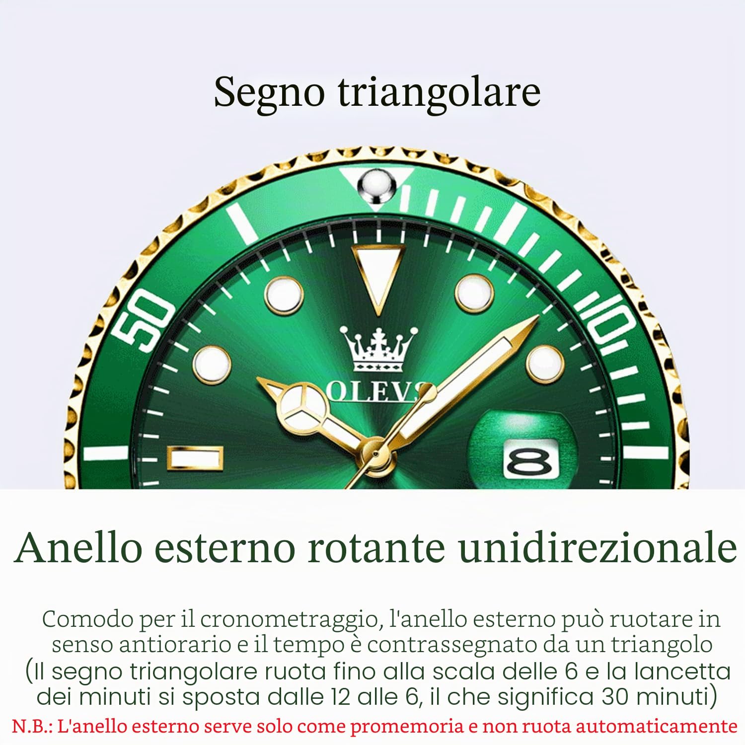 OLEVS Orologio da uomo analogico al quarzo, cassa in acciaio inox, quadrante grande, luminoso, datario, impermeabile fino a 30 m, cinturino con fibbia pieghevole