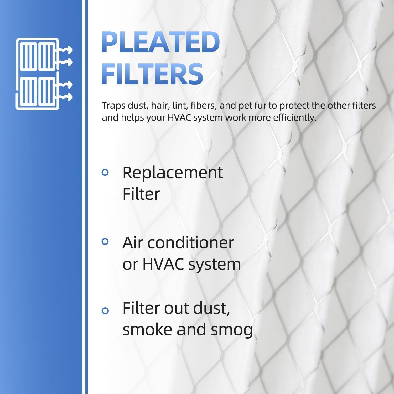 FC100A1037 20x25x4 MERV 11 Furnace Filter Compatible with Lennox X6673 HVAC AC Filter Air Cleaning,Foldable Design (2-PACK)