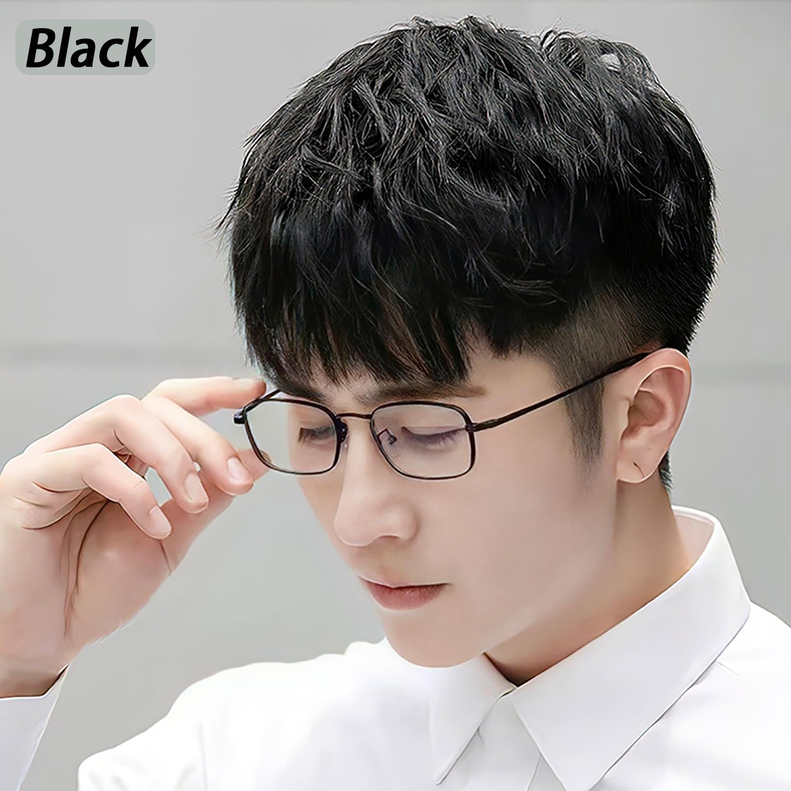 Rechteck Rahmen Lesebrille für Herren, Blaulichtfilter Metall Titan Lesebrillen Lesehilfe Anti-Blaulicht/Glare Computerbrille 1.0 1.5 2.0 2.5 3.0