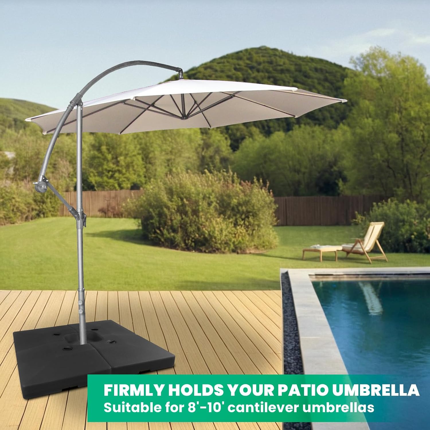 356 Lbs Cantilever Umbrella Base Weights, $95 Cantilever Umbrella Base Filled with Water and Sand for a Variety of Large Sun Umbrellas (356 LBS)