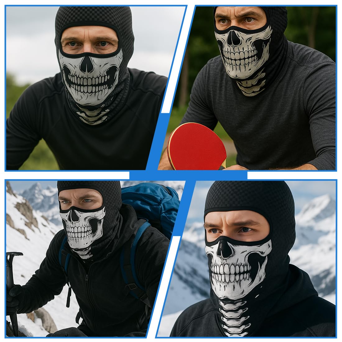 1 Pezzo Forma del Teschio Cappuccio di Protezione Solare, Divertente Maschera faccia da clown, protettore UV, Adatto Per Motociclismo,Uomini e Donne Unisex,Regali Uomo