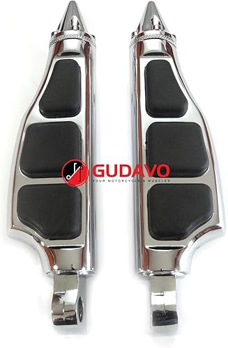 Estriberas de aluminio cromado para motocicleta con soportes compatibles con Honda VT Shade 600 DELUXEVLX 1996-2007 (GTW Chrome)