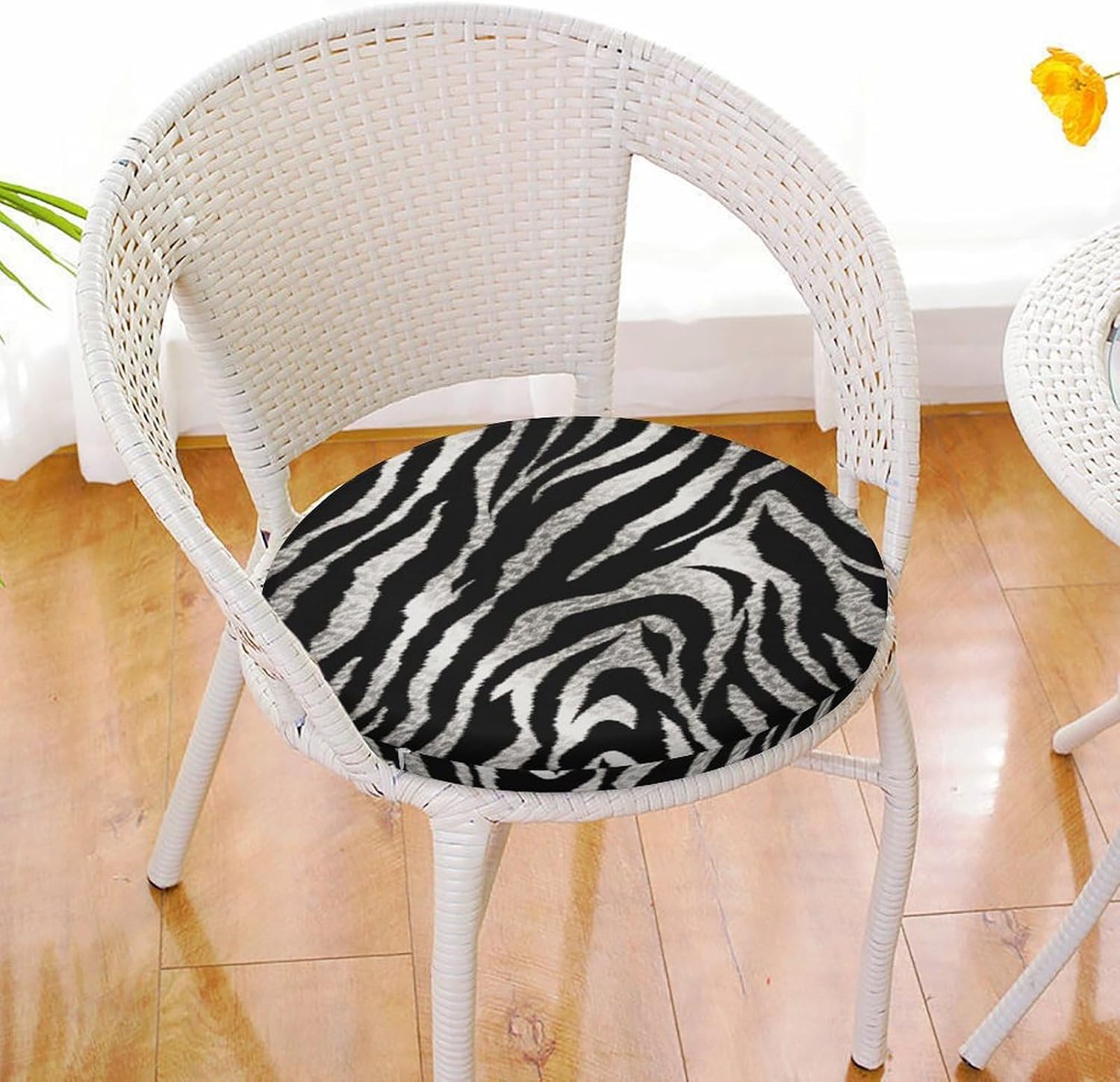 Black and White Zebra Print Seat Cushion Round Chair Pad | Cushion Memory Foam Pillow Core Bar Stool Cushion Floor Cushion Pillow Meditation Cushion Pillow for Barstool