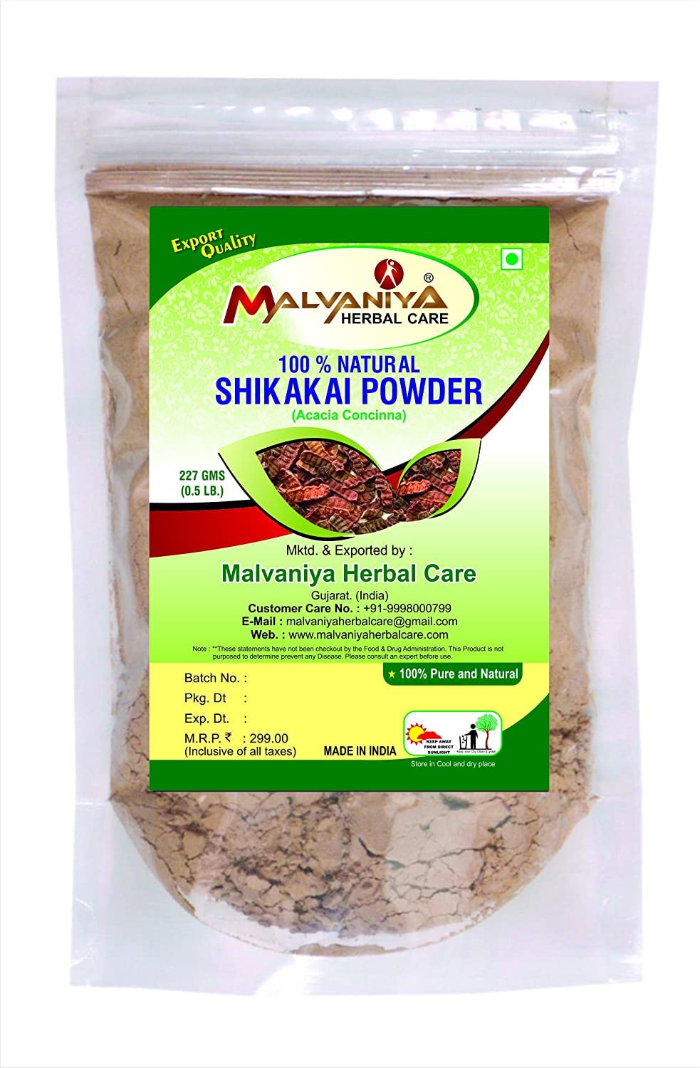 MALVANIYA Herbal Care Men's and Women's Natural Shikakai Hair Powder, 227g
