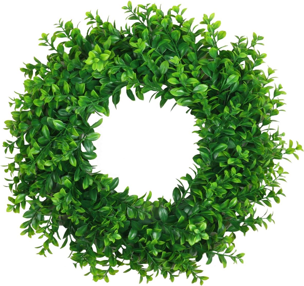 U'Artlines 17inch Front Door Wreaths Artificial Spring Summer Greenery Hanging Garland for Home Wedding Wall Window Decoration (17'inch Boxwood,1)